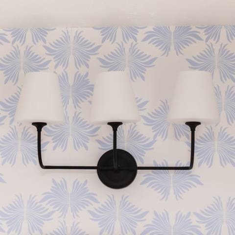 Crystorama Sylvan 23 1/4" Wide Black Forged 3-Light Bath Light | Lamps Plus