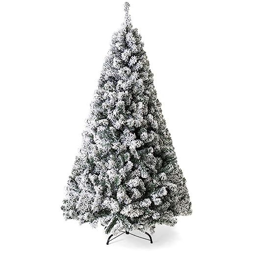 Best Choice Products 9ft Snow Flocked Hinged Artificial Pine Christmas Tree Holiday Decoration w/... | Amazon (US)