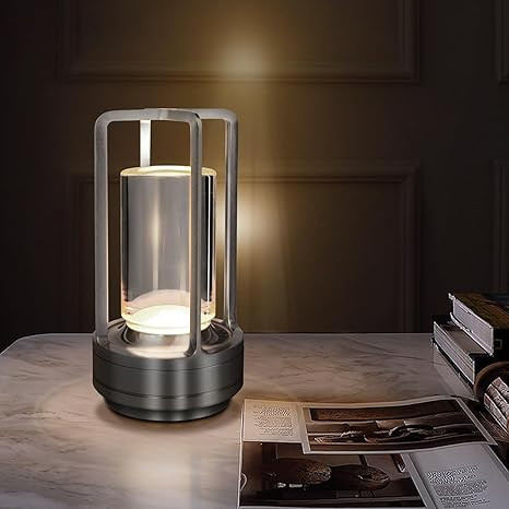 Cordless Table Lamp, Lumisom Crystal Lantern Lamp, Klarako Crystal Lantern, Rechargeable Battery ... | Amazon (US)