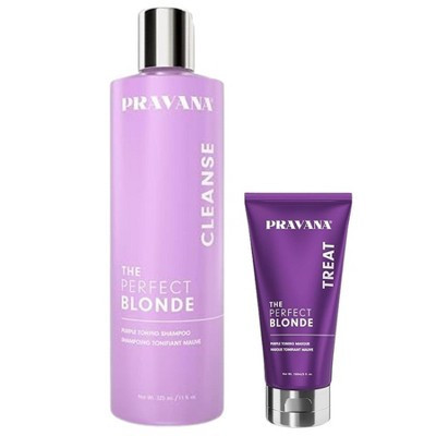 Pravana The Perfect Blonde Purple Toning Shampoo (11 oz) & Mask (5 oz) - 2 piece kit | Violet Pigments for Blonde, Silver, Highlighted Hair | Target