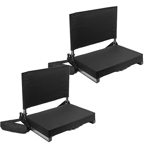 Cascade Mountain Tech SS-PAD-BK-2PK-E Stadium Seat, 17.5"D x 19"W x 17.5"H, Black 2 Pack | Amazon (US)