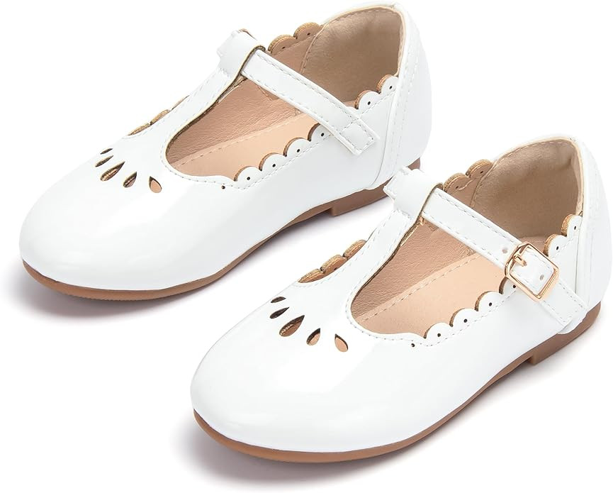 THEE BRON Girl's T-Strap Flats Toddler Little Kid Mary Jane Shoes | Amazon (US)
