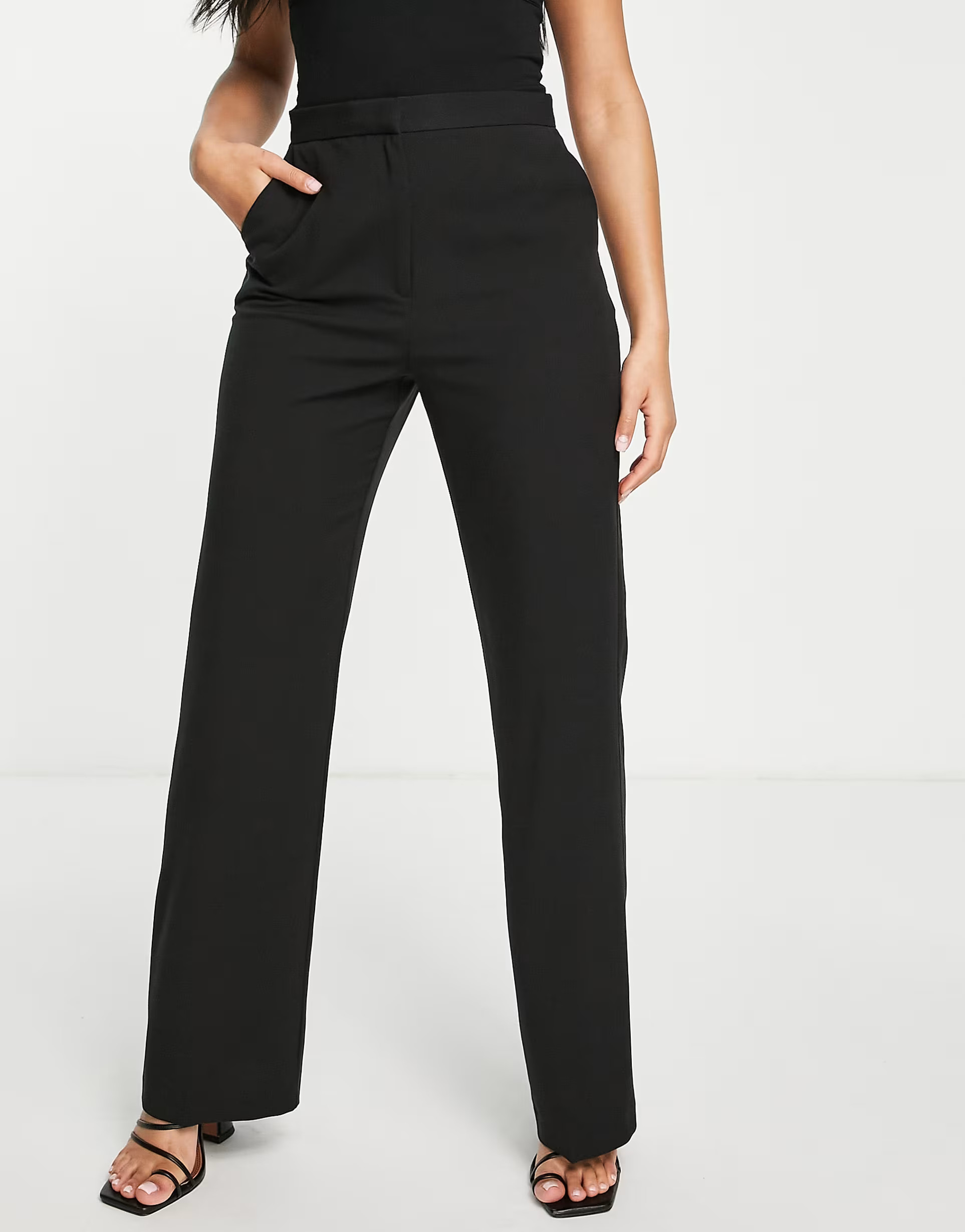 ASOS DESIGN Hourglass ultimate straight leg pants in black | ASOS (Global)