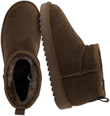 CUSHIONAIRE Hip 2 Genuine Suede Ankle Boots for Women, Cozy Faux Shearling Lining Pull On Winter ... | Amazon (US)