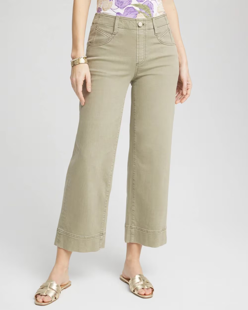 Pull-On Wide-Leg Cropped Jeans | Chico's