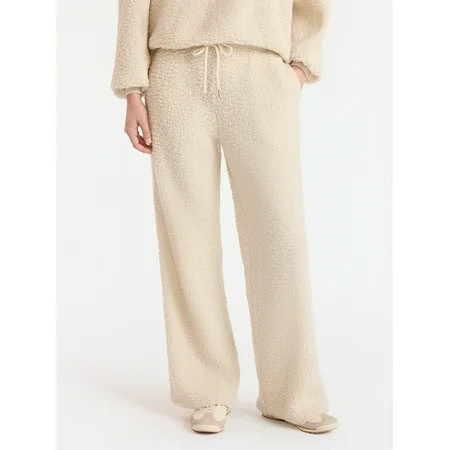 No Boundaries Wide Leg Plush Pants, 30.5'' Inseam, Women's | Walmart (US)