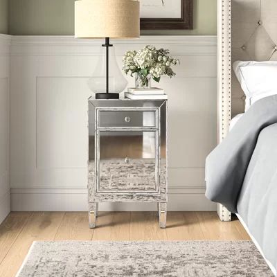 Stretton 1 Drawer Nightstand Color: Antique Silver | Wayfair North America