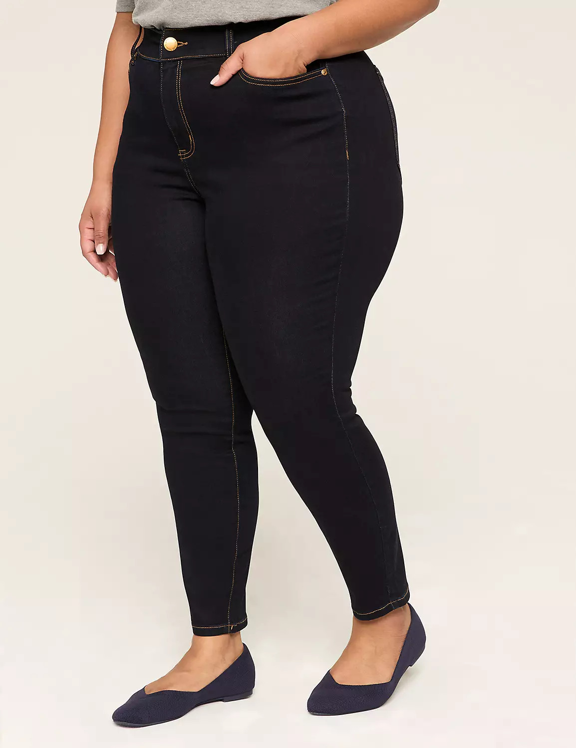 Curvy Fit High-Rise Sateen Skinny Jean | LaneBryant | Lane Bryant (US)