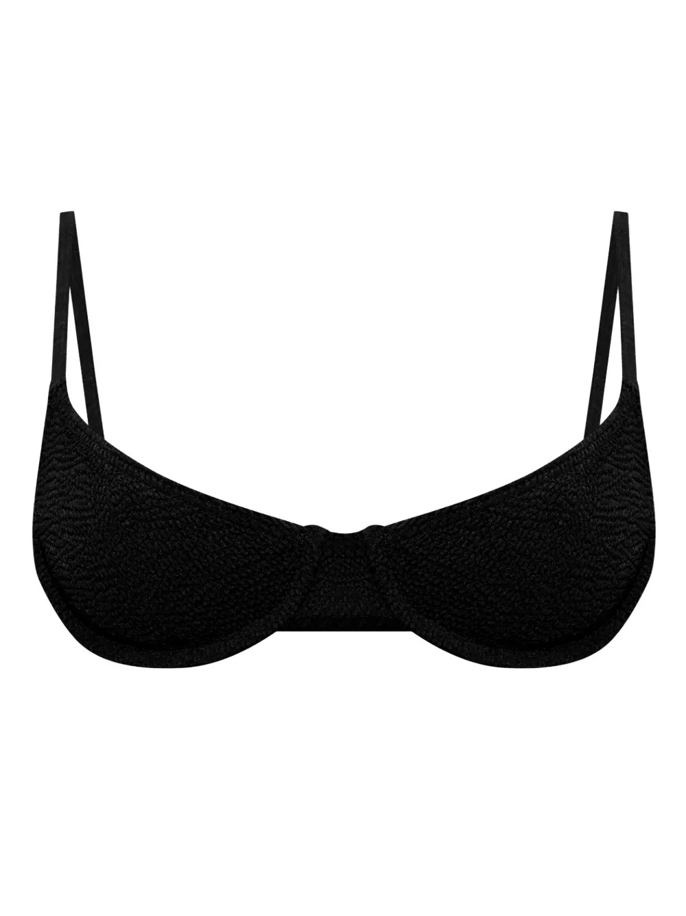Bond-eye Gracie crinkled bikini top - Black | Farfetch Global