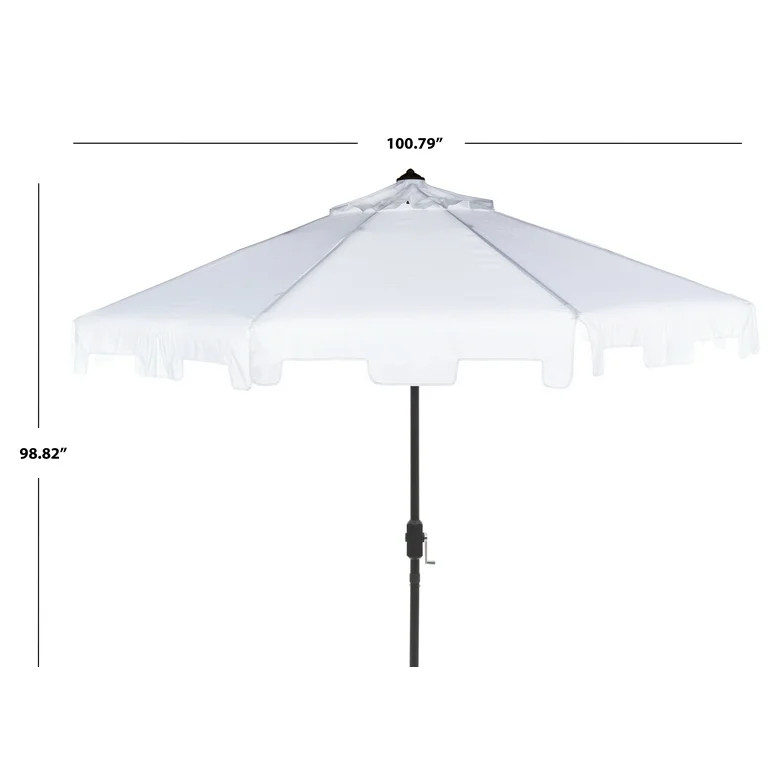 SAFAVIEH Outdoor Collection Zimmerman 9-Foot Tilt Umbrella & Flap White | Walmart (US)