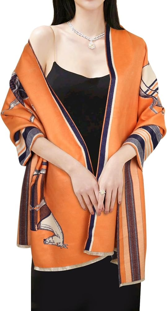 EXTREE Scarfs for Women Pashmina Silky Shawl Wrap for Evening Dressing Blanket Open Front Poncho ... | Amazon (US)