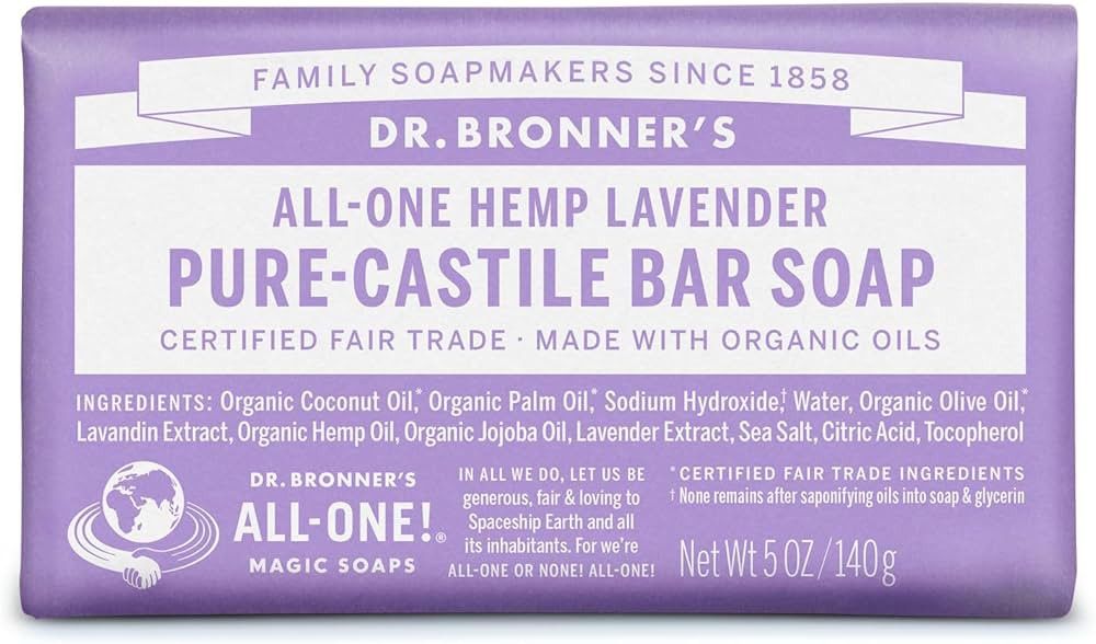 Amazon.com : Dr. Bronner's - Pure-Castile Bar Soap (Lavender, 5 ounce) - Made with Organic Oils, ... | Amazon (US)