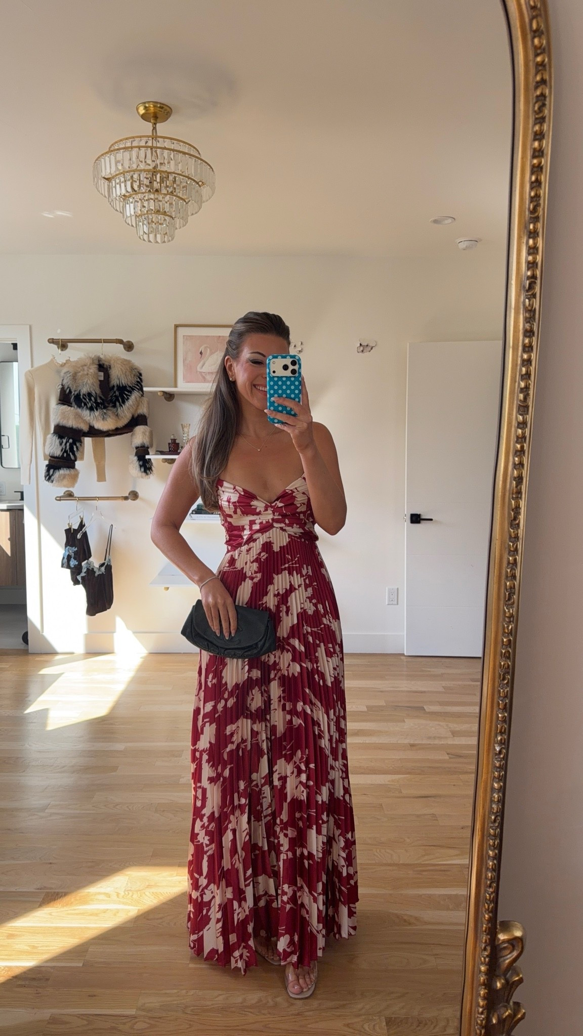 red and cream floral pleated maxi with spaghetti straps and sweetheart neckline vici fall and winter wedding guest and special occasion dress ✨

codes -
vici: emerson30
electric picks: emerson20
vivrelle: emerson20

In 5’4” and wearing my usual smalls
• red dress: xs

fall event, fall wedding guest dresses, cocktail dresses, semi-formal dresses, black tie wedding guest dresses, destination wedding guest dresses, garden party dresses, wedding guest outfit ideas

#LTKWedding #LTKSeasonal #LTKootd