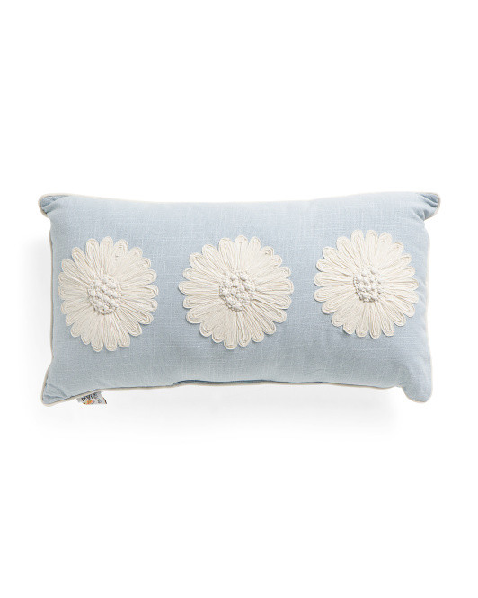 14x26 Embroidered Flower Pillow | TJ Maxx