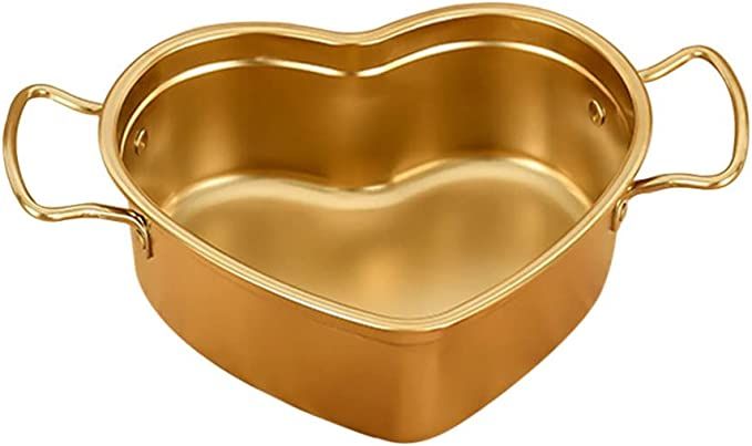 Luxshiny Stainless Steel Saucepan Heart Shaped Soup Pot Stockpot Pasta Pot Milk Warmer Pot Ramen ... | Amazon (US)