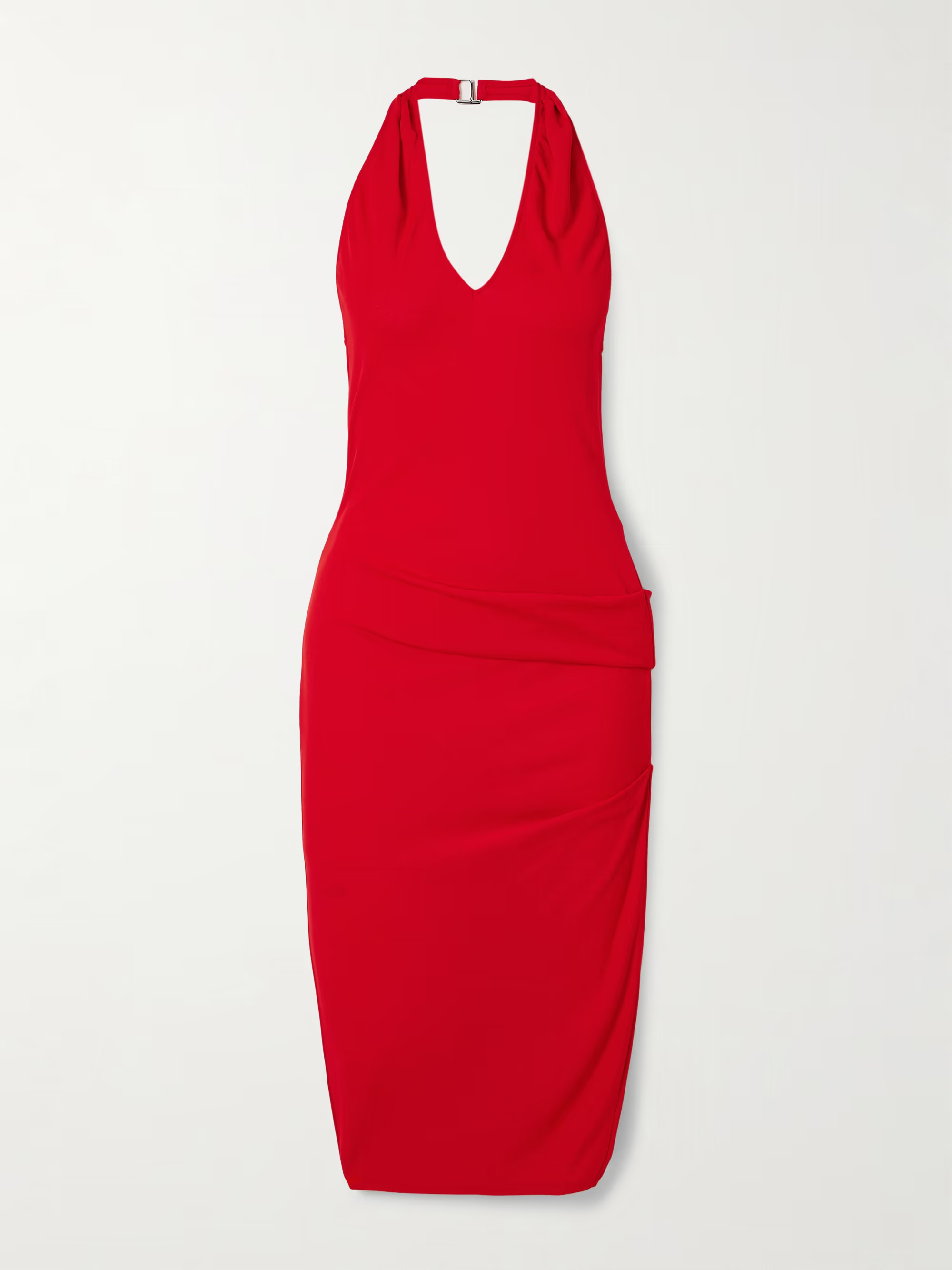Pasadena gathered crepe halterneck midi dress | NET-A-PORTER (UK & EU)