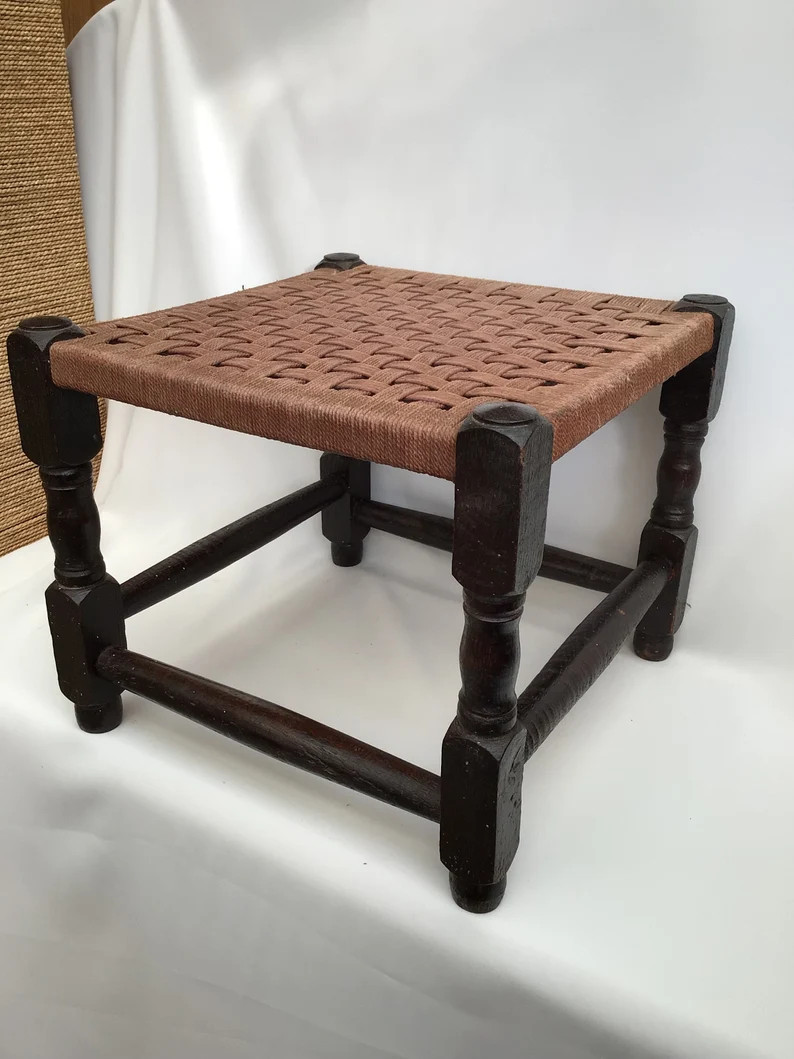 Woven Oak Lower Stool, Footrest, Footstool - Etsy UK | Etsy (UK)