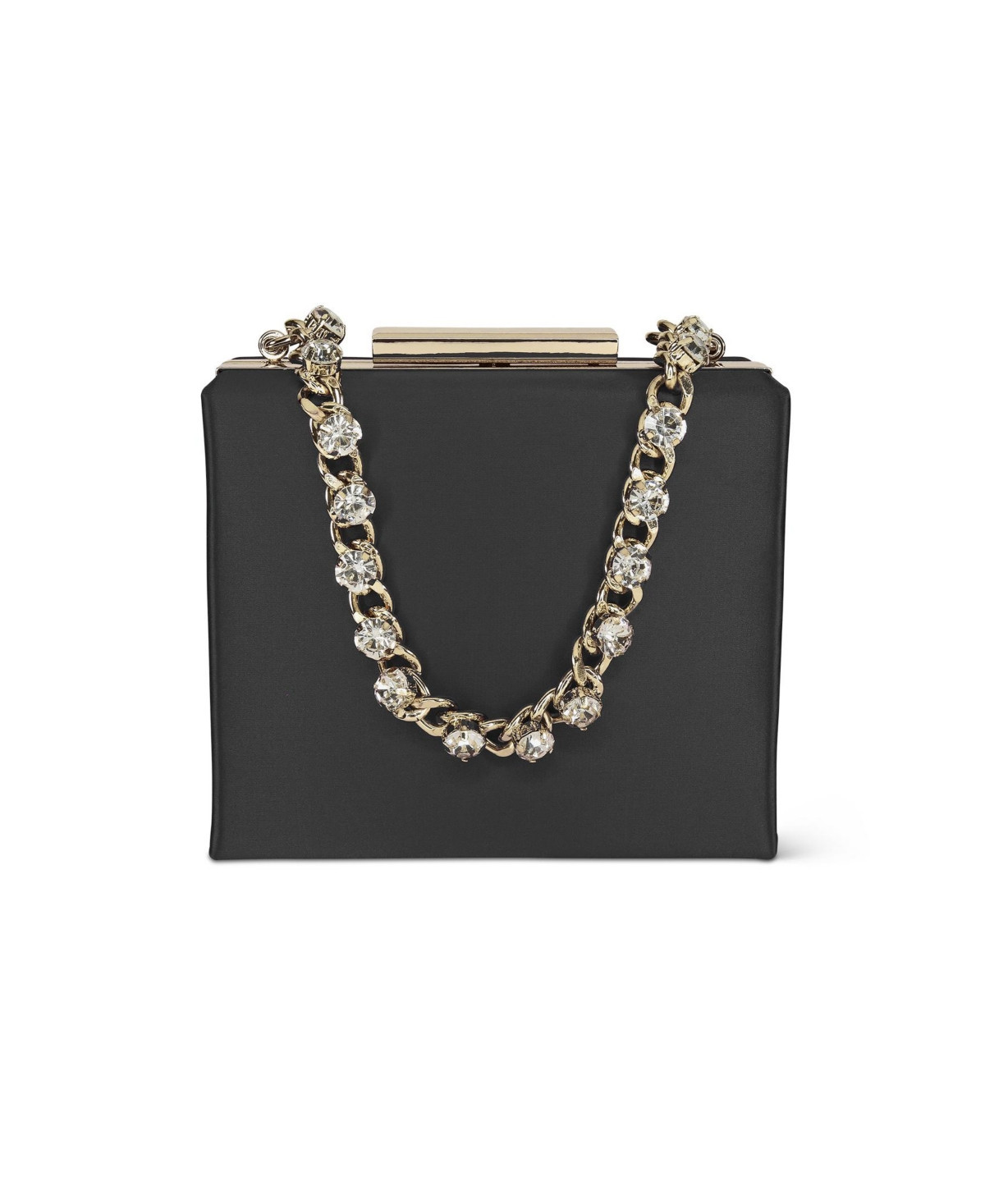 Jewel Badgley Mischka Woman's Billie Mini Satin Box Clutch - Black | Macy's