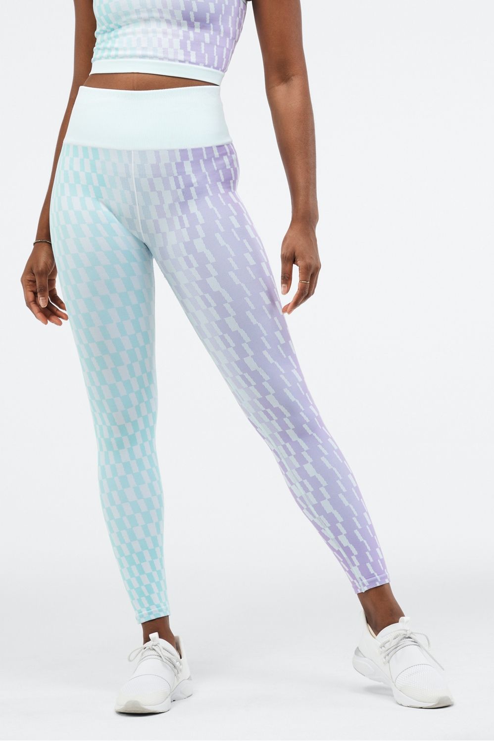 High-Waisted Seamless Checkered 7/8 | Fabletics