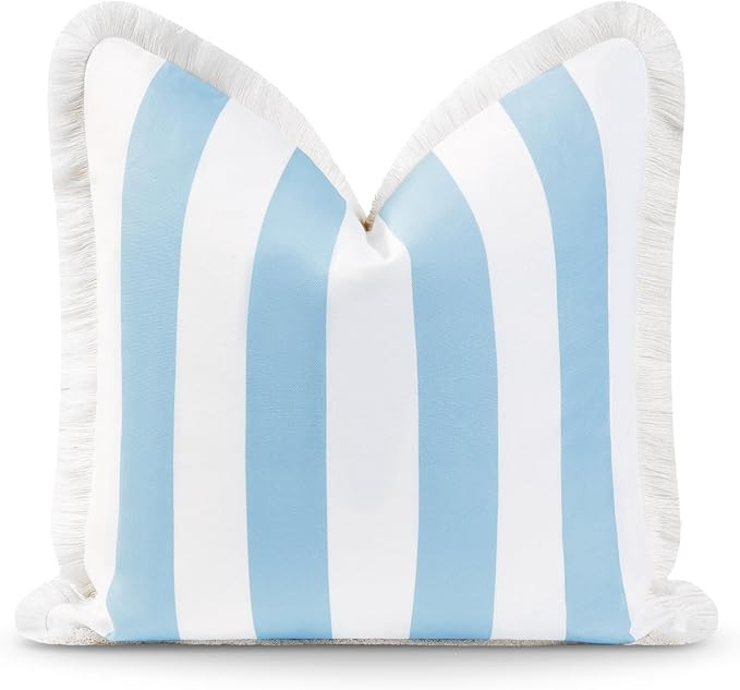 Hofdeco Premium Coastal Hampton Style Patio Indoor Outdoor Pillow Cover Only, 20"x20" Water Resis... | Amazon (US)