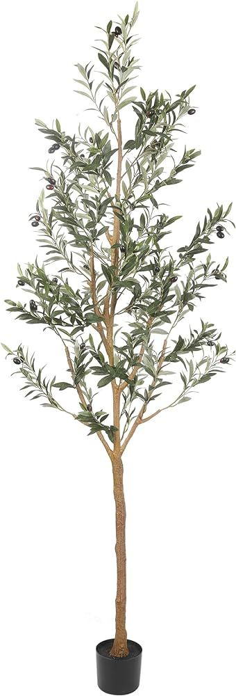 Realead Artificial Olive Tree 7ft(82''), Tall Faux Olive Tree Plant, Fake Potted Olive Silk Tree ... | Amazon (US)
