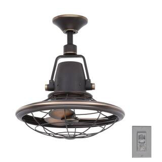 Bentley II 18 in. Indoor/Outdoor Tarnished Bronze Oscillating Ceiling Fan with Wall Control | The Home Depot