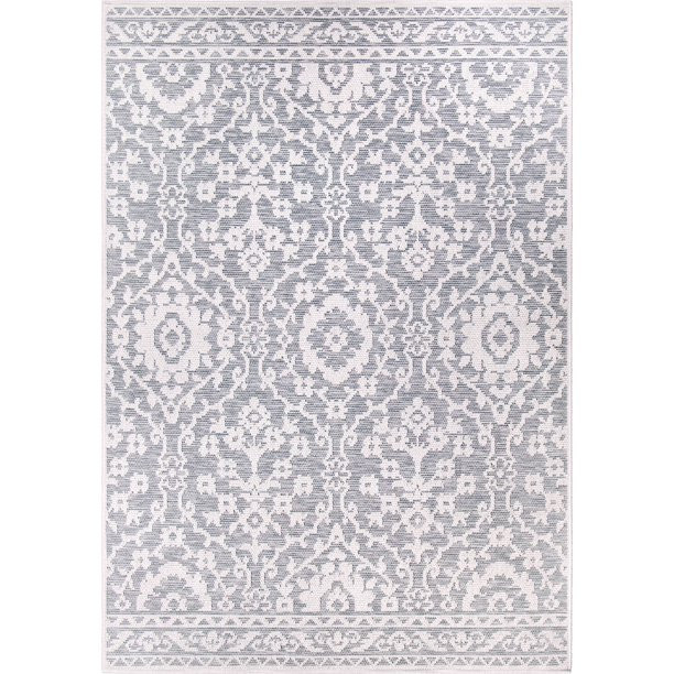 My Texas House Amelia Reversible Indoor/ Outdoor Area Rug, Natural Blue, 8' x 10' | Walmart (US)