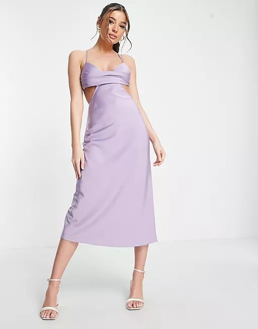 The Frolic satin bust-detail cami dress in lilac | ASOS (Global)