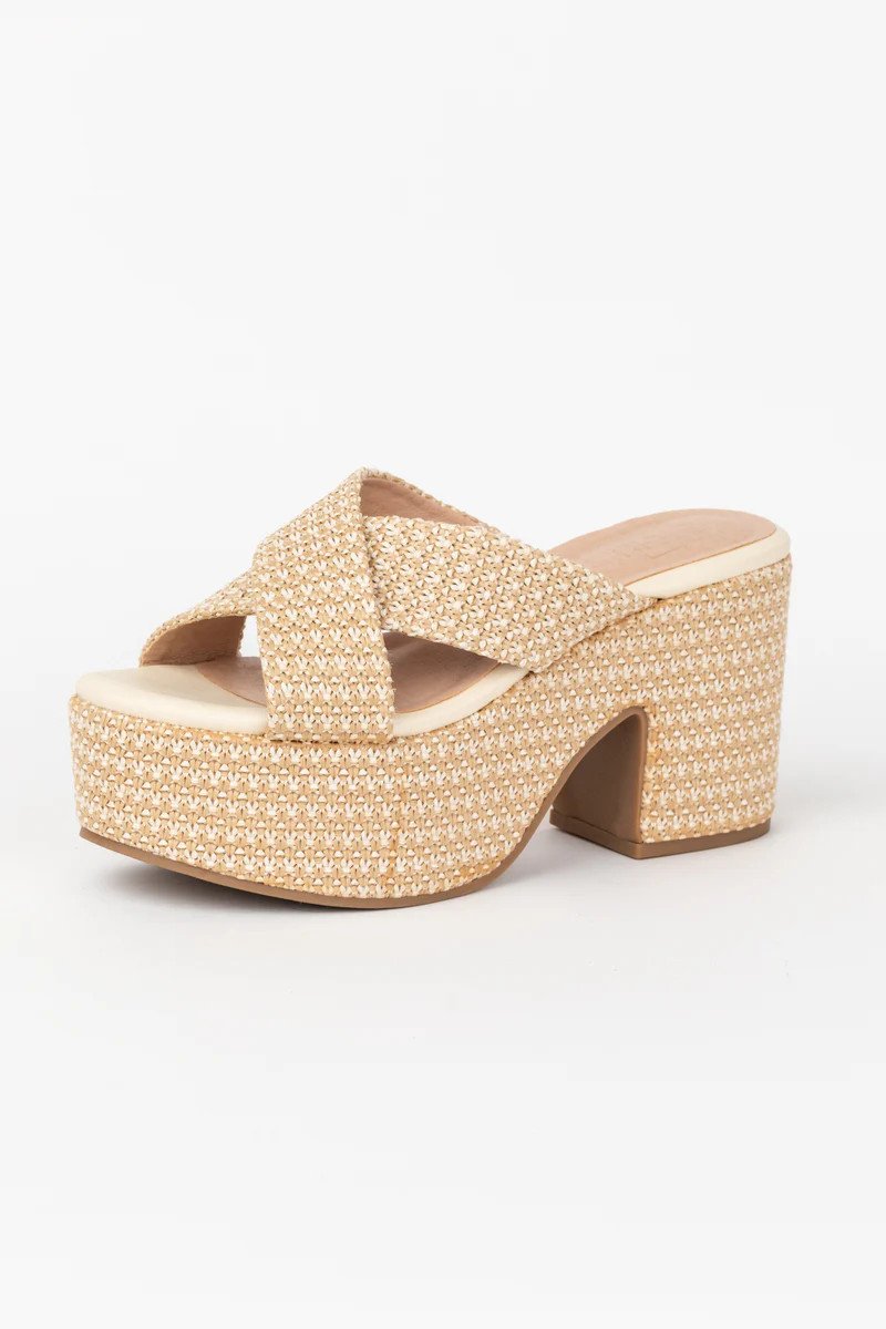 Camilla Heels - Chunky Woven Platform Heels | Avara