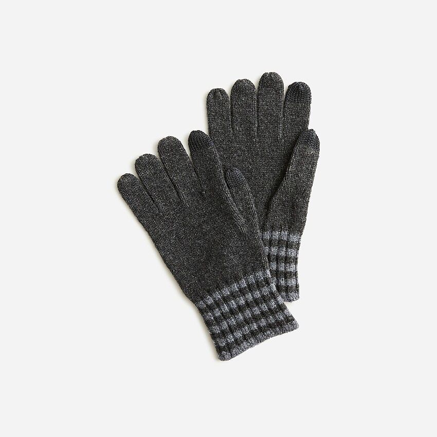 Lambswool gloves with striped cuffs | J.Crew US