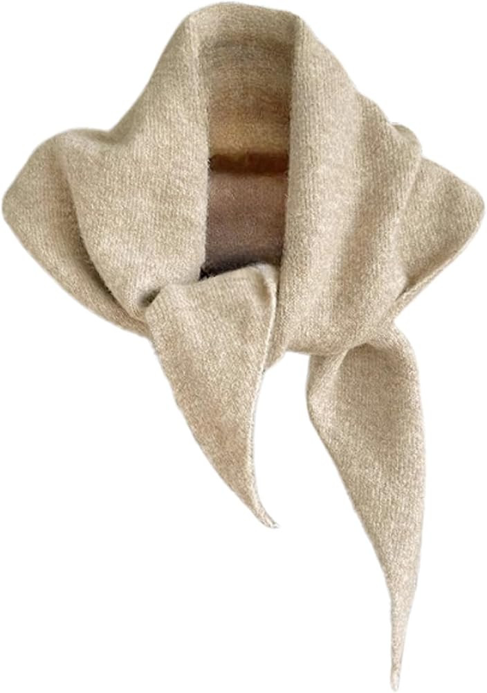 Knit Triangle Scarf for Women Knitted Head Scarf Y2k Bandana Fisherman Downtown Girl Aesthetic Ac... | Amazon (US)