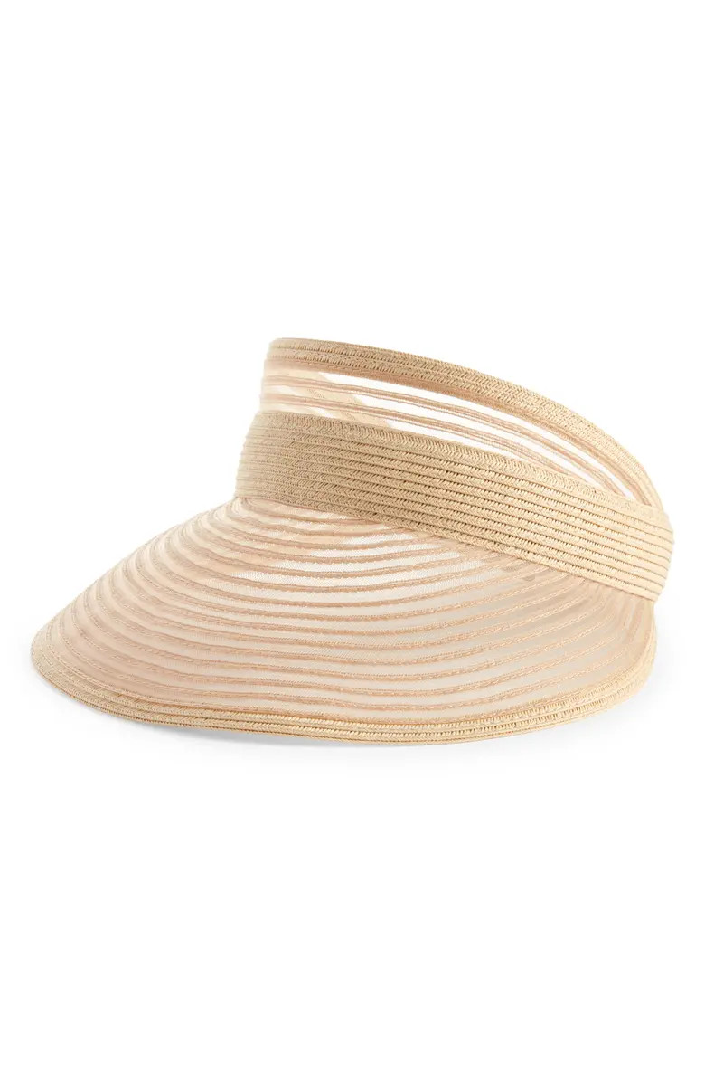 NORDSTROM Large Sheer Brim Straw Visor | Nordstrom | Nordstrom