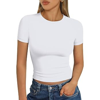 Trendy Queen Womens Short Sleeve T Shirt Buttery Soft Summer Tops Basic Tees | Amazon (US)