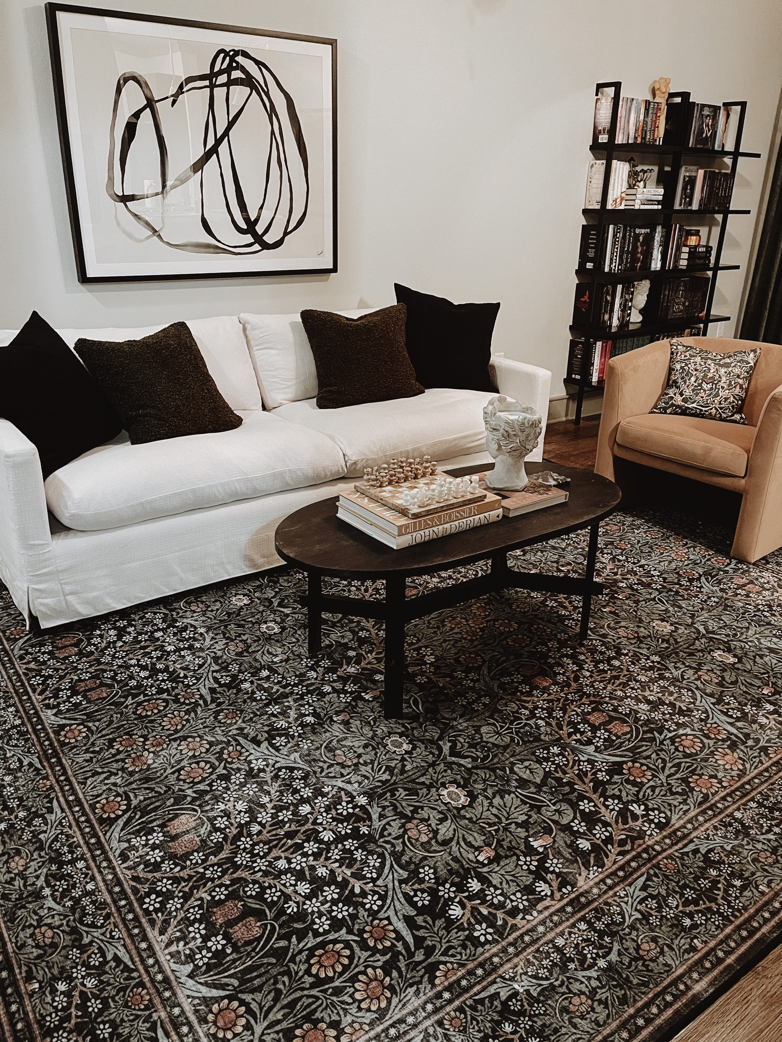 Living room decor! My new ruggable rug from the Morris and Co collection. I love how it has a cottagecore / dark academia vibe to it. They are having a birthday sale ~ 20 percent off site wide! Enter code BDAY23 at checkout  

#LTKhome #LTKFind #LTKsalealert