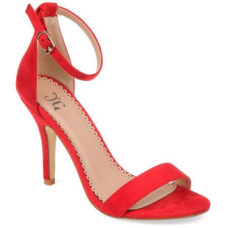 Journee Collection Womens Polly Pumps Buckle Open Toe Stiletto Heel, 11 Medium, Red | JCPenney