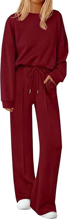 PRETTYGARDEN Womens Long Sleeve Sweatshirt 2 Piece Sets | Amazon (US)