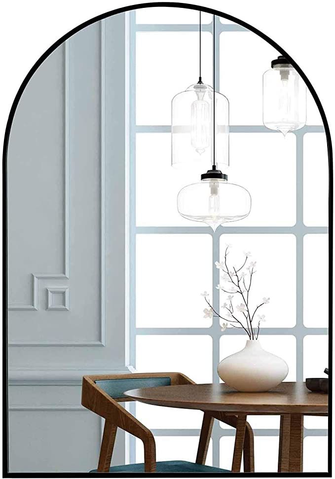 WOODWORTH Arched Mirrors 24 x 36 Inch for Bathroom,Bedroom,Living Room Wall Mounted,Vanity Black ... | Amazon (US)
