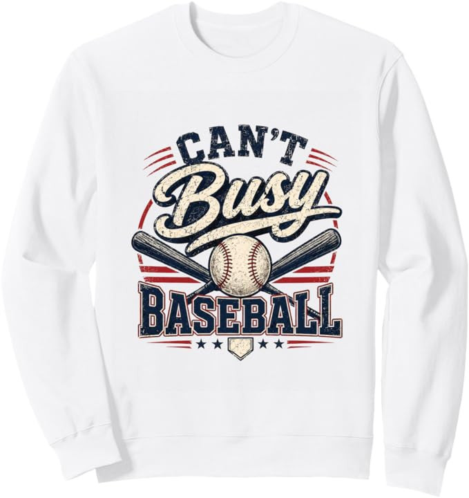 Can't Busy Baseball Vintage Retro Graphic Sweatshirt | Amazon (US)