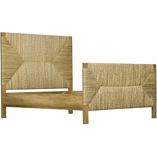 Noir Holden Bed, Queen, Teak with Seagrass | Gracious Style