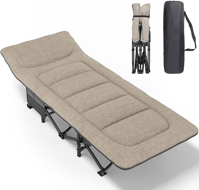 ATORPOK Camping Cot for Adults with Cushion and Pillow, Portable Folding Bed for Sleeping, Lightw... | Amazon (US)