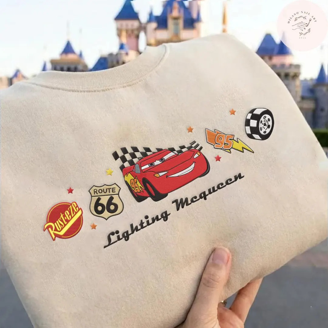 EMBROIDERD Lightning Mcqueen Tshirt Sweatshirt Hoodie, Disney Pixar Cars, WDW Disneyland Family V... | Etsy (Global)