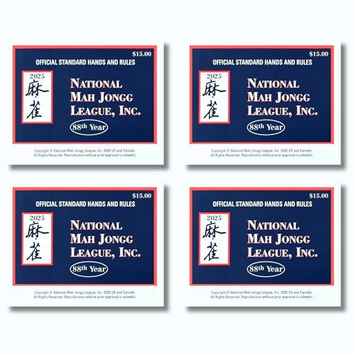National Mah Jongg League 2025 Mahjong Large Size Cards Four-Pack Bundle - Official Hands and Rules for American Mahjong (Four Large-Size Cards) | Amazon (US)