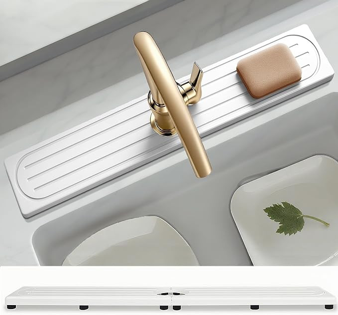 Faucet Mat for Kitchen Sink with Raised Feet, Stone Sink Mat Quick Dry around Faucet, Water Absor... | Amazon (US)