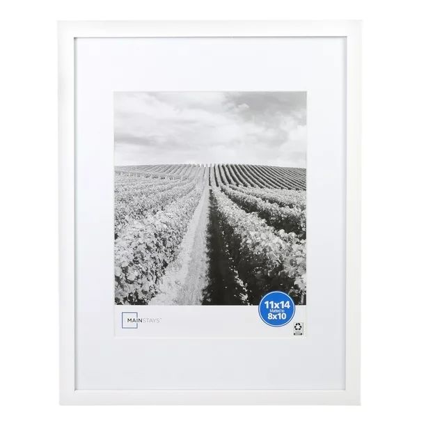 Mainstays 11x14 Matted to 8x10 Linear Gallery Wall Picture Frame, White | Walmart (US)
