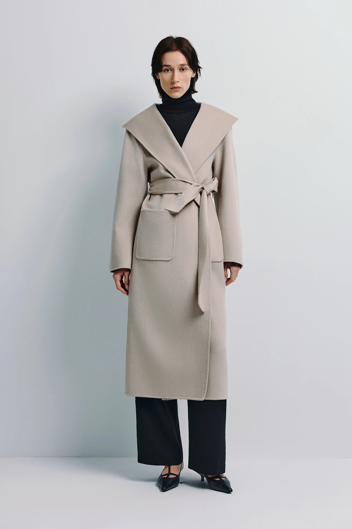 Handmade Robe Coat | Wool Cashmere Silk Blend | Rue Sophie