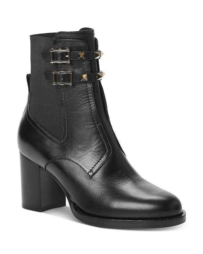 Women's Rockstud Beatle Mid-Heel Double-Buckle Boots | Bloomingdale's (US)