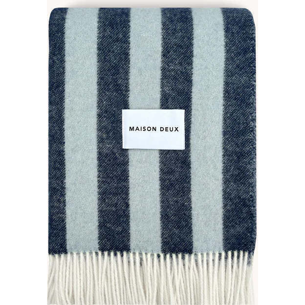 Maison Deux | Candy Wrap Blanket, Navy Blue and Ice | Maisonette | Maisonette