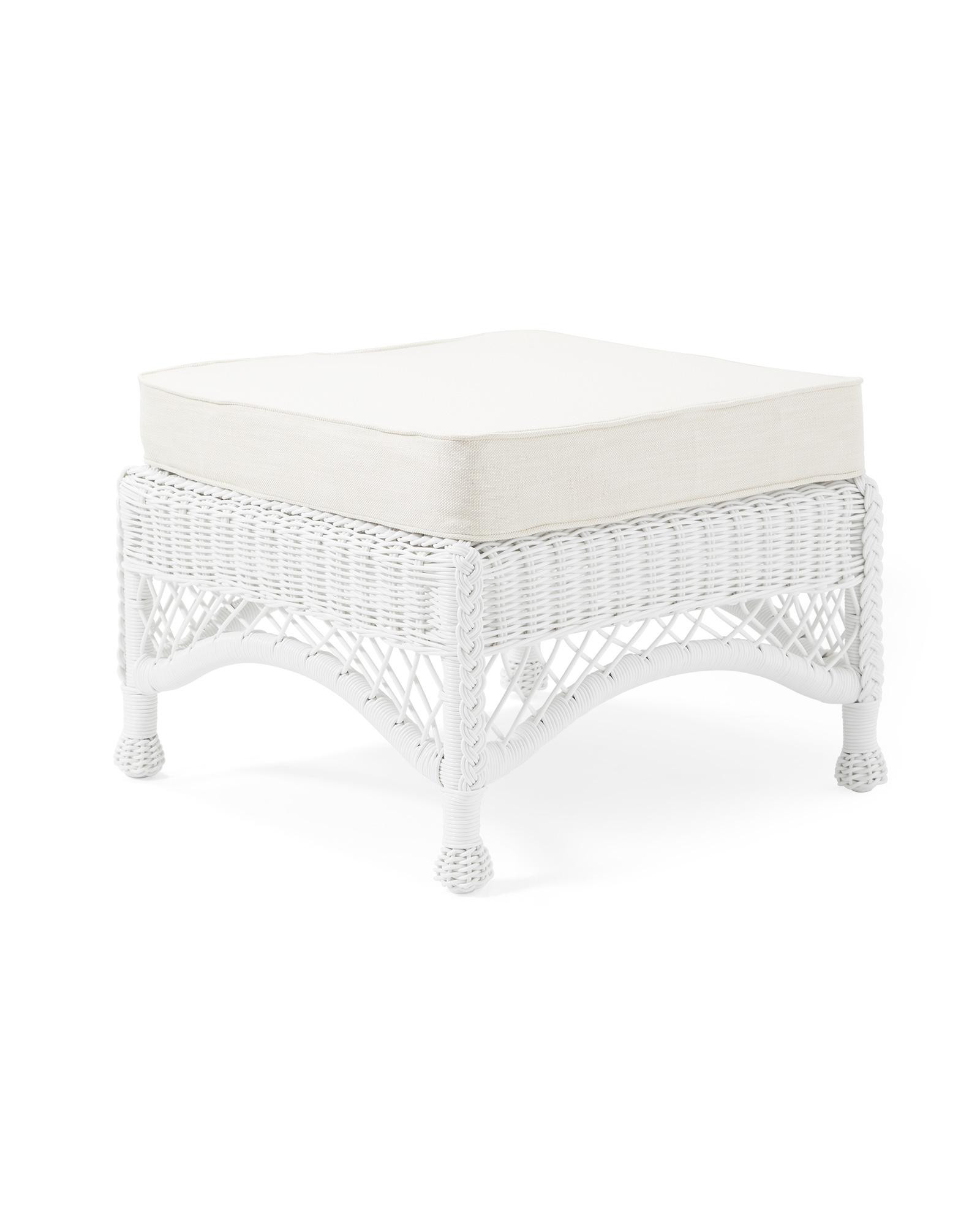 Kiawah Ottoman - White | Serena and Lily