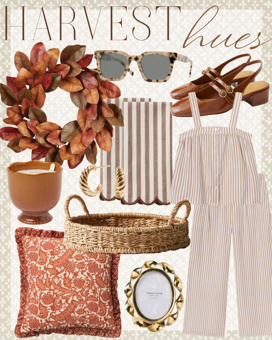 Harvest hues I’m loving right now – a mix of cozy textures, warm tones, and little details that make everything feel pulled together for fall.

fall home finds | warm neutral decor | cozy fall style | classic autumn accents | preppy fall fashion | seasonal home styling | affordable fall home | timeless fall details | autumn outfit ideas | chic fall accessories

#FallHomeDecor #FallStyleInspo #ClassicFallStyle #CozyFallHome #FallPorchDecor #PreppyHomeDecor #SeasonalHomeStyle #AffordableFallStyle #AutumnDecorIdeas

#LTKFindsUnder50 #LTKHome #LTKSeasonal