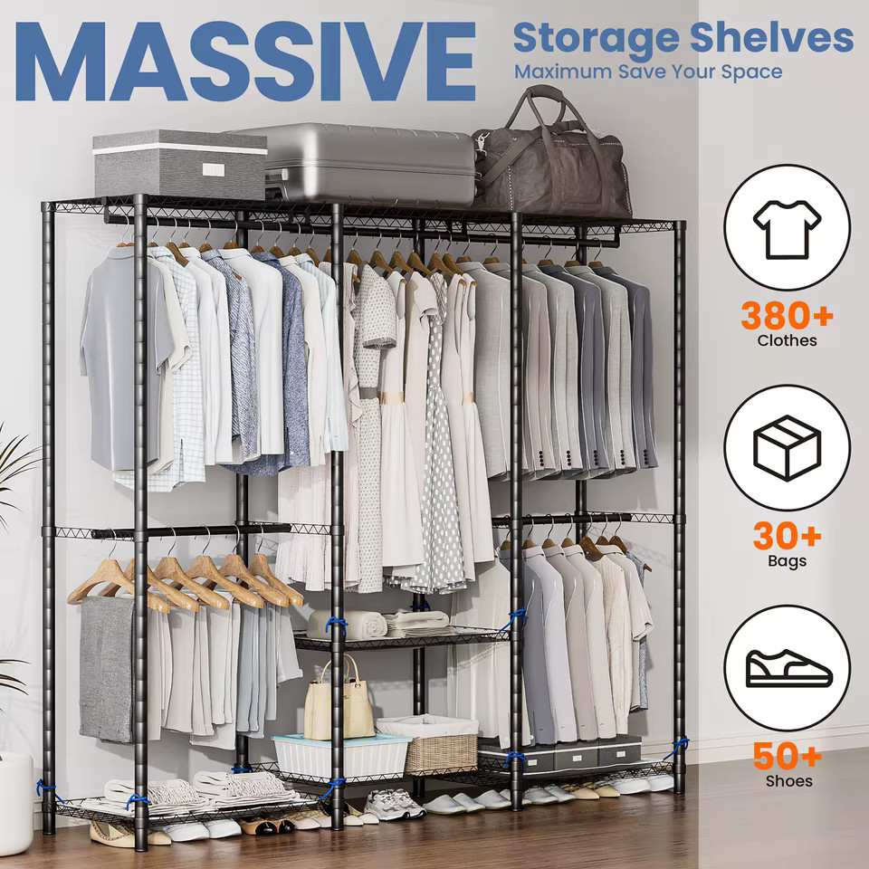 Clothes Rack Storage Organizer Wardrobe Hanging Clothes Freestanding Portable Heavy Duty 960 lb f... | AliExpress (US)